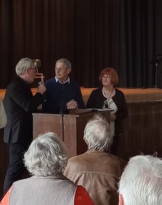 Martin Autschbach, Dr. Ilan Crohn und Dolmetscherin Wendy Sippel